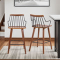 Micah Walnut And Metal Modern 26 Counter Height Bar Stool