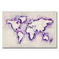 Michael Tompsett Paint Outline World Map Ii Canvas Art