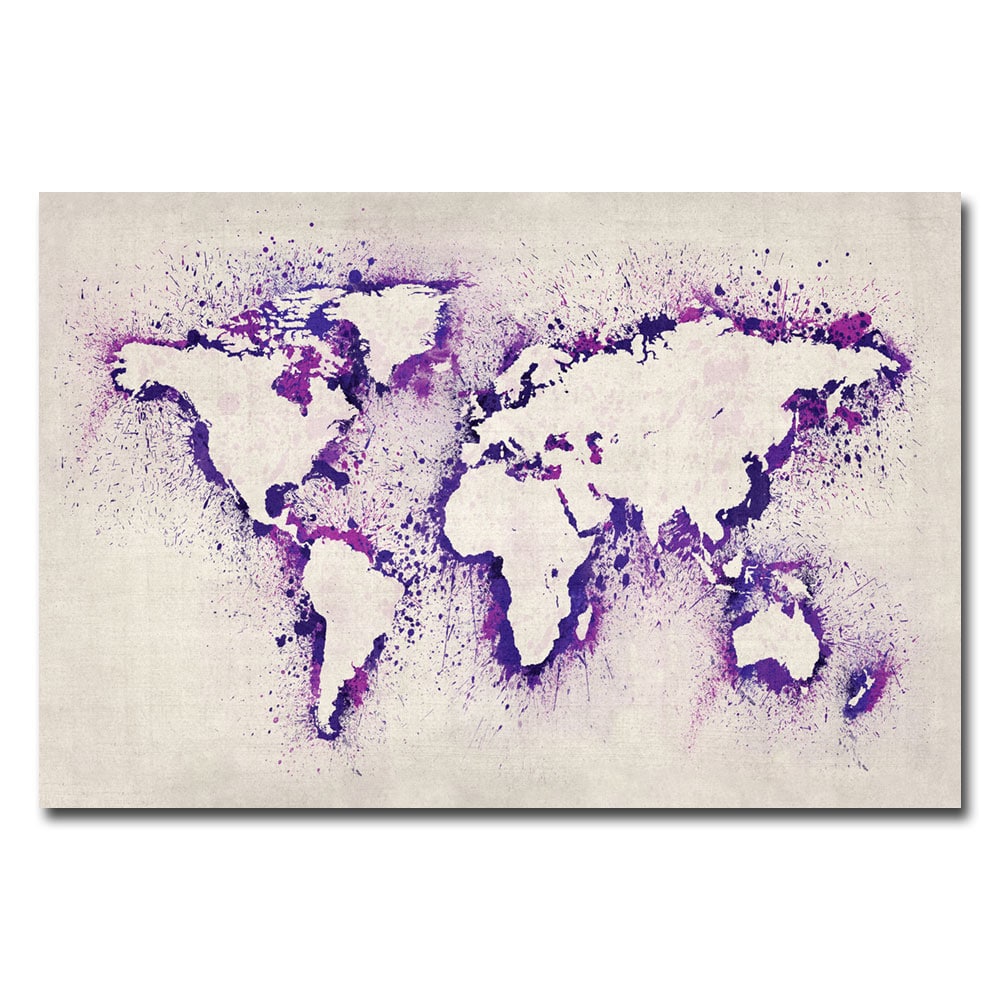 Michael Tompsett Paint Outline World Map Ii Canvas Art