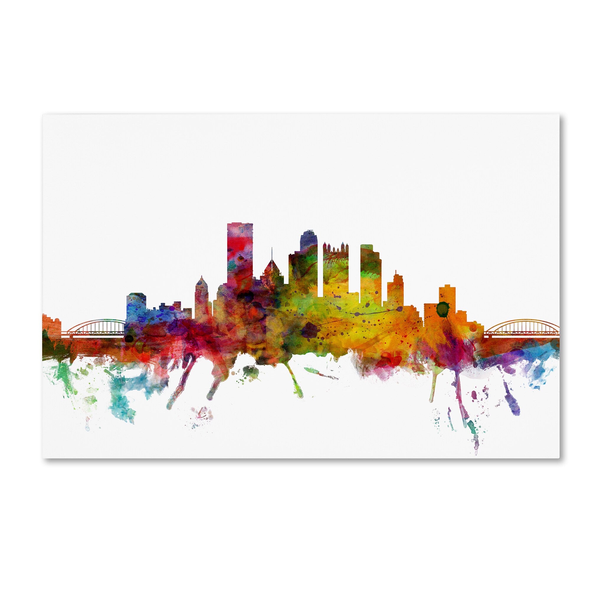 Michael Tompsett Pittsburgh Pennsylvania Skyline Canvas Art