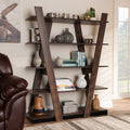 Michio Modern And Contemporary 5 Tier Wood Geometric Display Shelf