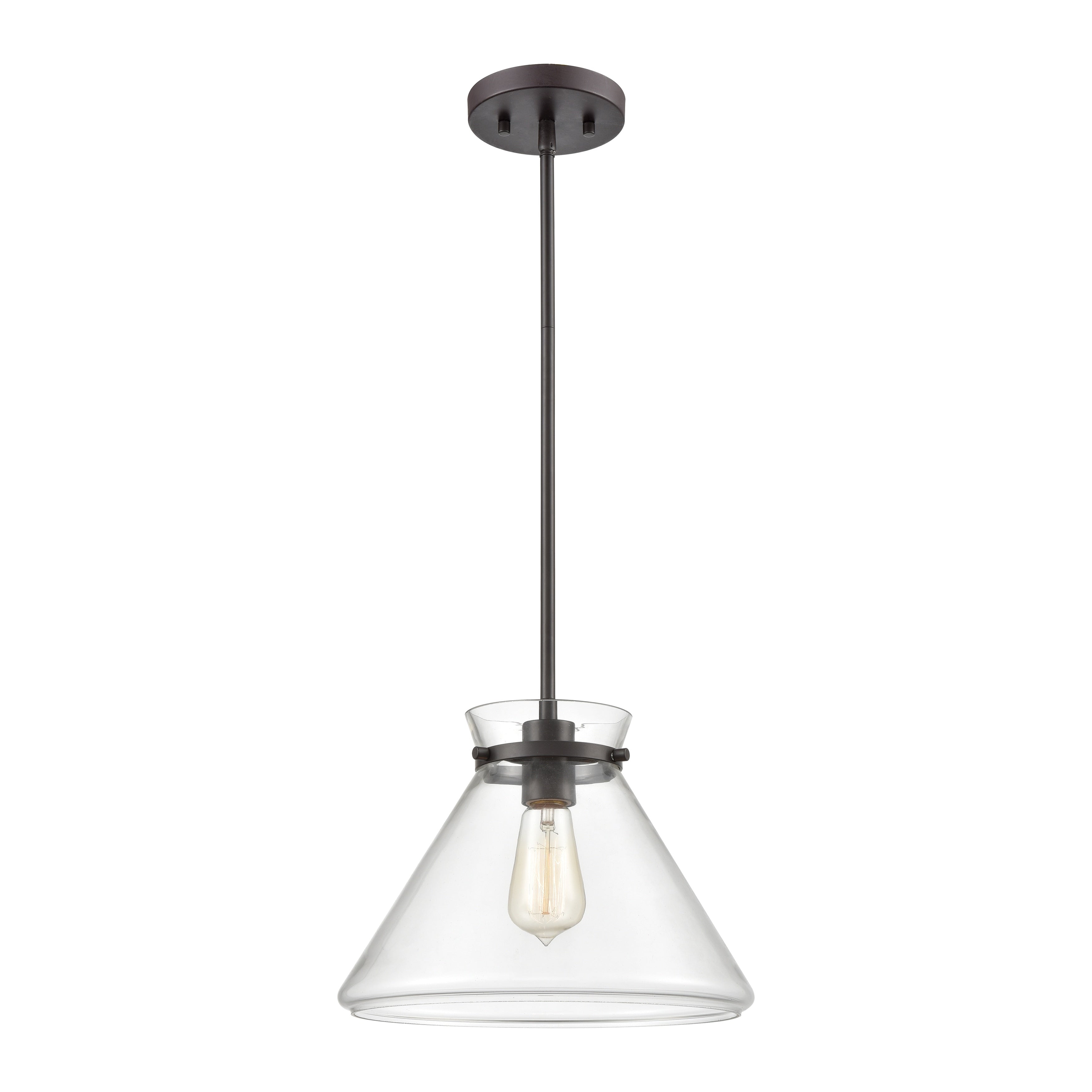 Mickley 12 Inch Wide 1 Light Mini Pendant In Oil Rubbed Bronze 12In W X 12In D X 10In H