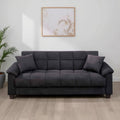 Microfiber Adjustable Sofa With 2 Pillows In Ebony Gray