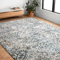 Microfiber Transitional Indigo Paisley Rug