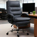 Microfibre Massage Office Chair Heated Reclining Chair With Footrest Dark Gray