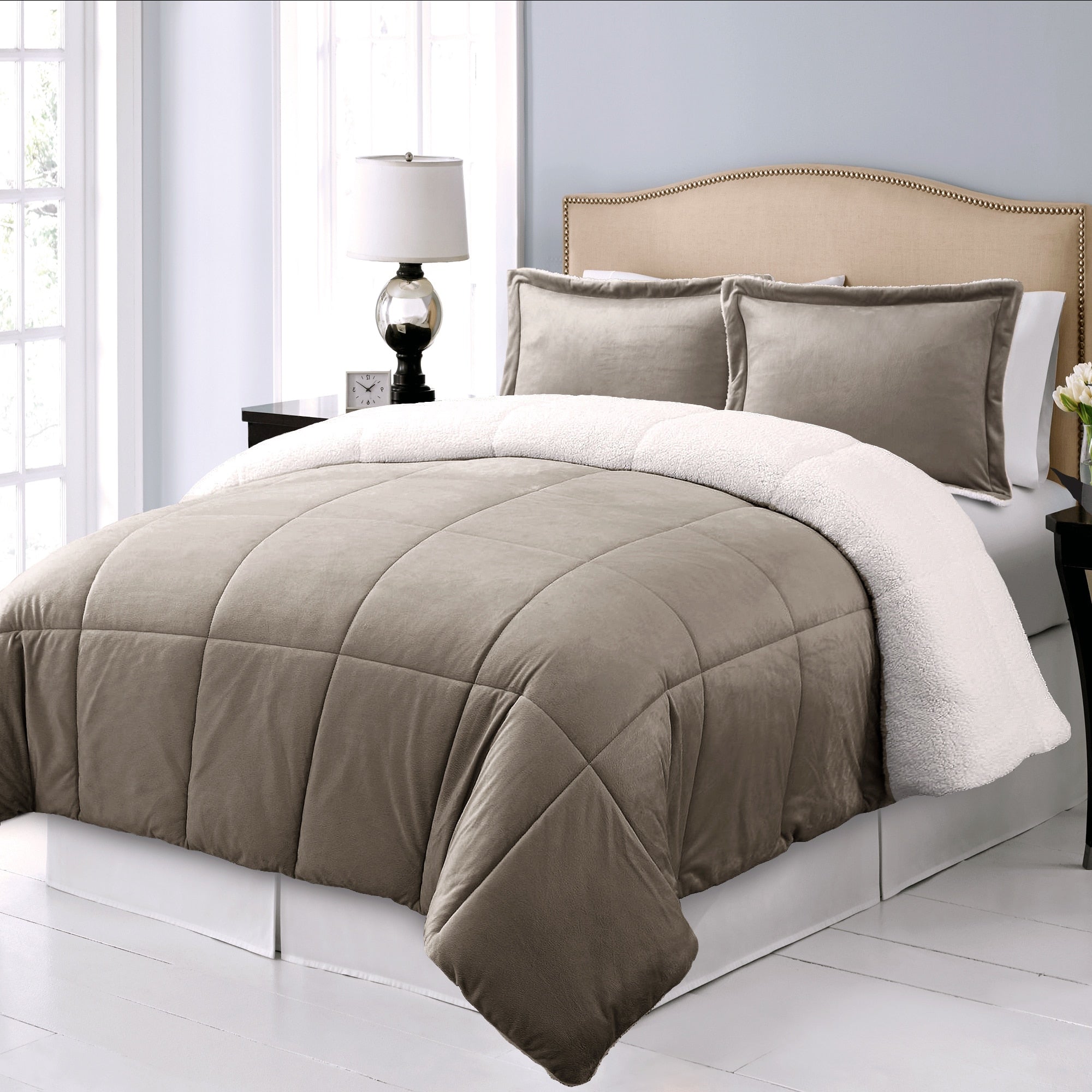 Microplush Reversible To Micromink Down Alternative 3 Piece Comforter Set