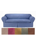 Classic Slipcovers Microsuede Quilted 2 Piece Loveseat Slipcover
