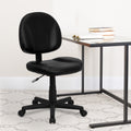 Mid Back Black Leather Ergonomic Task Chair