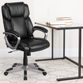 Mid Back Bonded Leather Executive Swivel Chair With Padded Arms