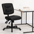 Mid Back Black Bonded Leather Multi Functional Task Chair