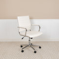 Mid Back Leathersoft Ribbed Executive Swivel Office Chair Desk Chair