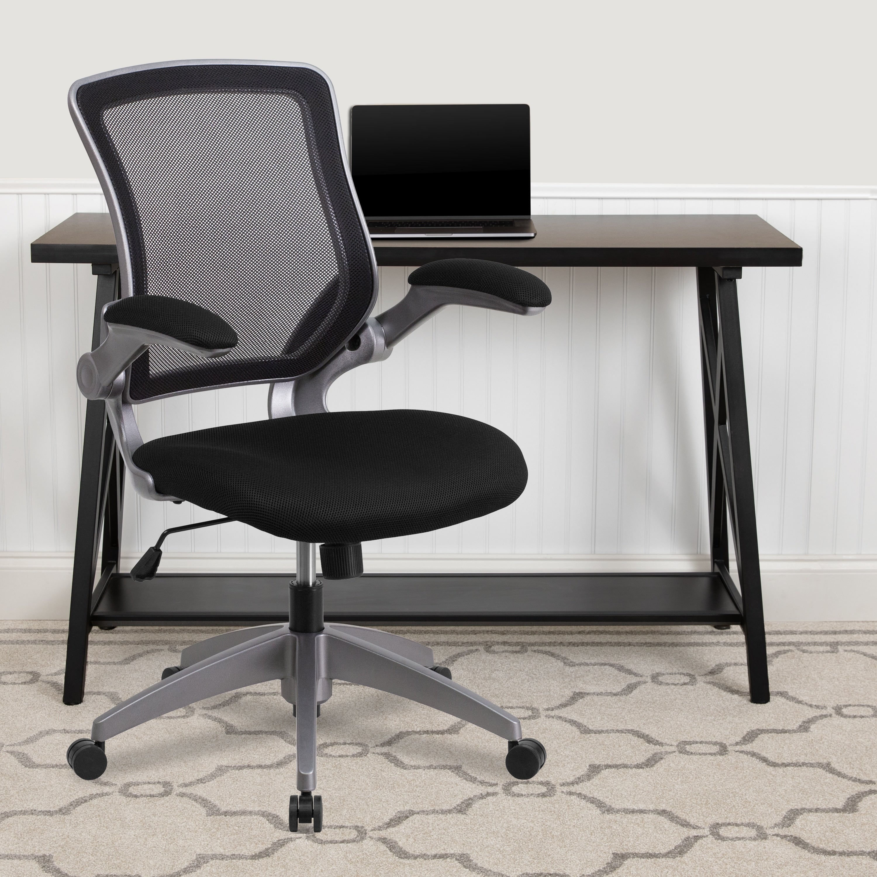 Mid Back Mesh Task Chair With Flip Up Arms