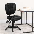 Porch Den Sammy Mid Back Black Leather Task Chair