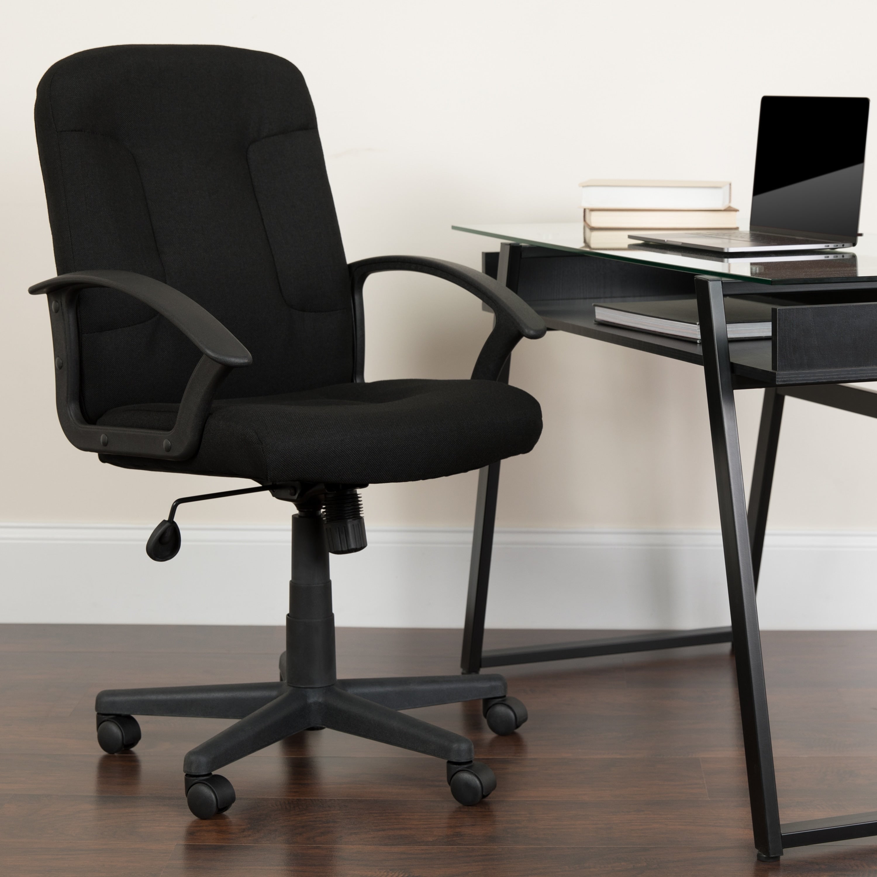 Mid Back Nylon Upholstered Executive Chair Black