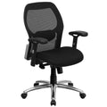 Mid Back Super Mesh Office Chair With Black Fabric Seat And Knee Tilt Control