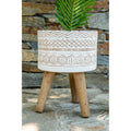 Mid Century 10 Tribal Fiberglass Planter