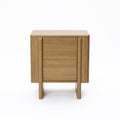 Mid Century 2 Drawer Nightstand 23.6 Engineered Wood Accent Table In Natural