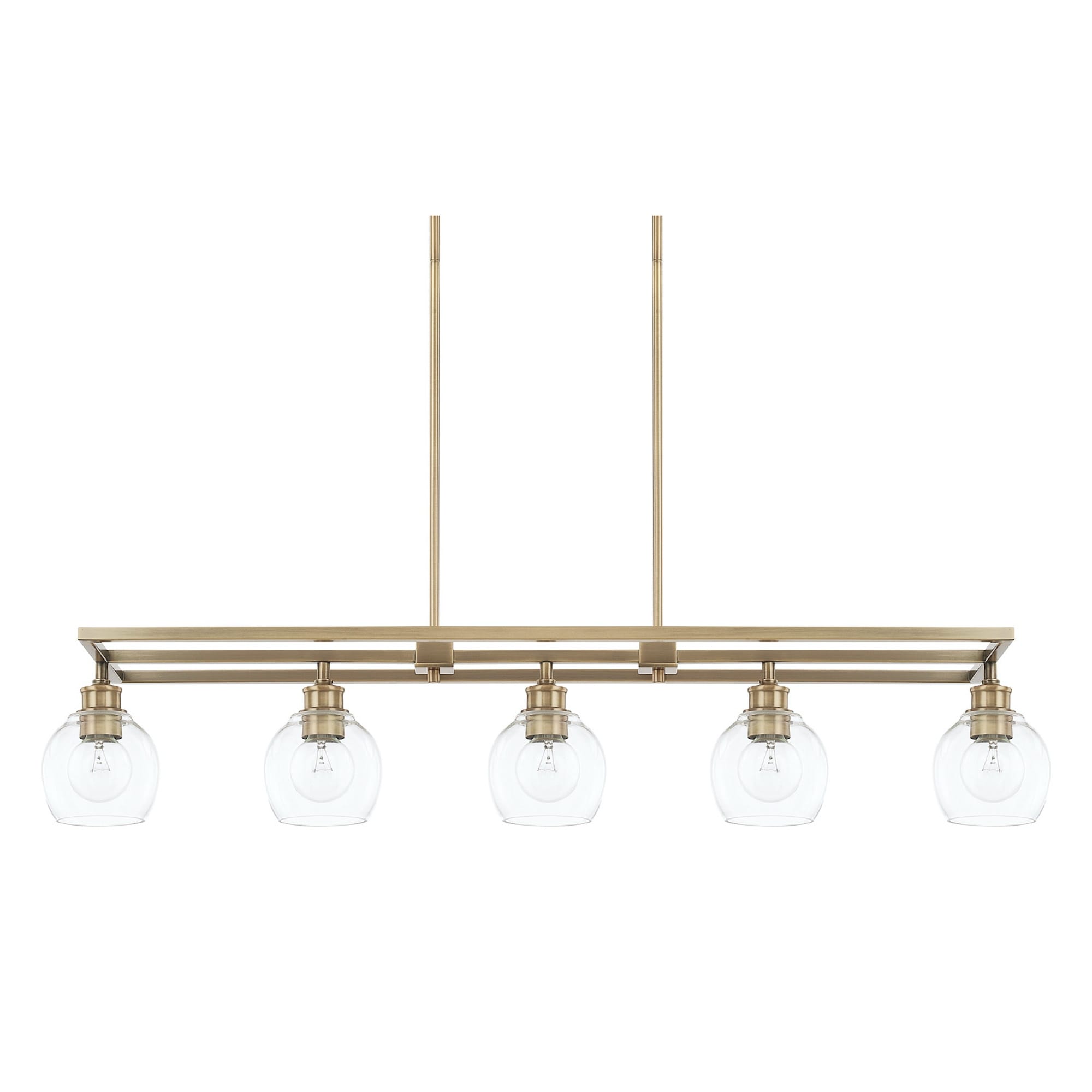 Capital Lighting Mid Century Collection 5 Light Aged Brass Island Fixture
