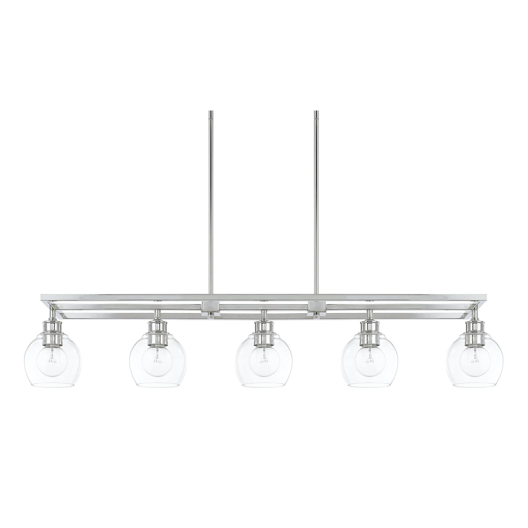 Capital Lighting Mid Century Collection 5 Light Polished Nickel Island Fixture