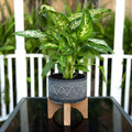 Mid Century 7 Mountain Cement With Wood Stand