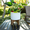 Mid Century 7 Pharaoh Ceramic Planter On Stand