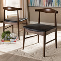Mid Century Black Dining Chair 2 Piece Set By Baxton Studio