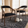Mid Century Black Fabric Dining Chair Set By Baxton Studio