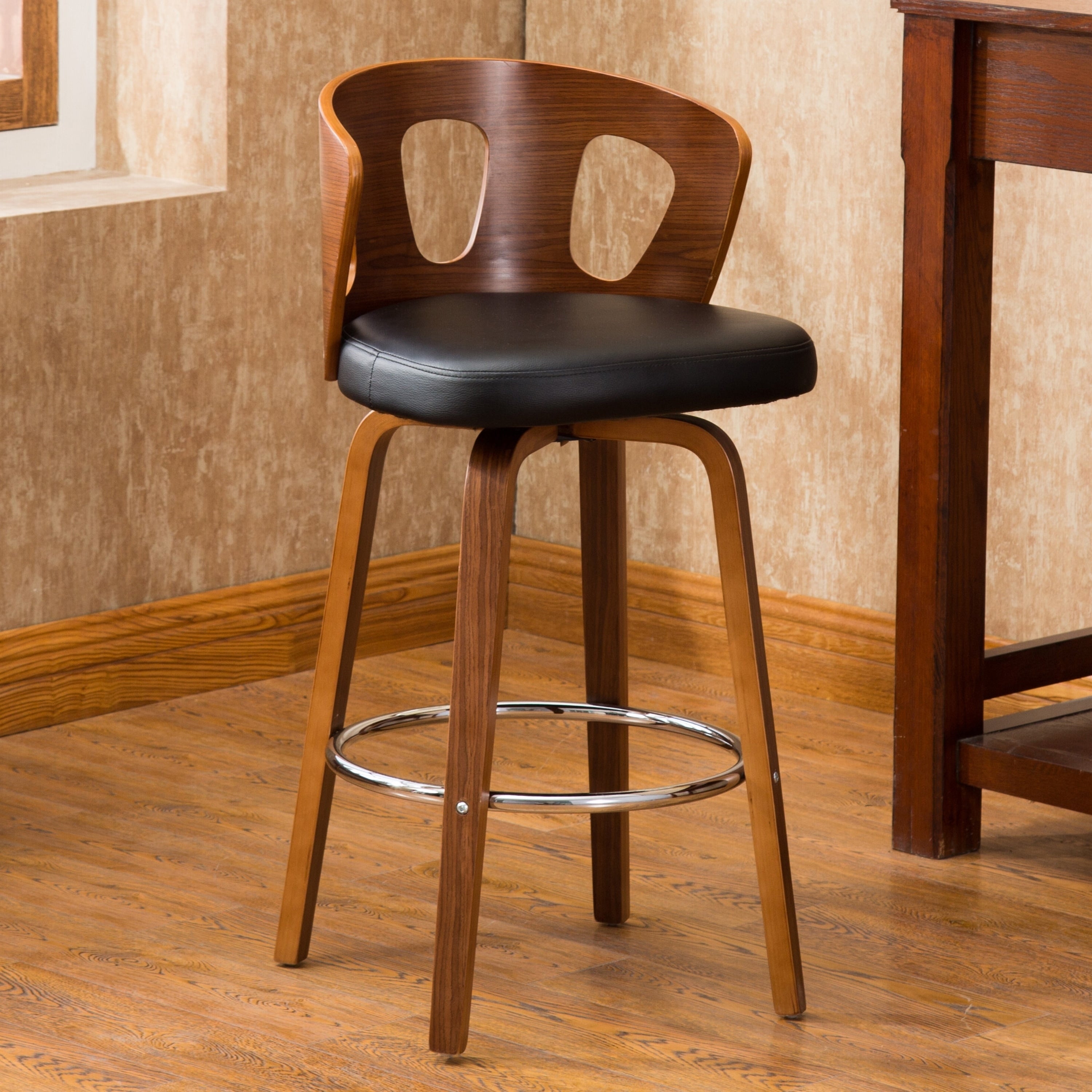 Carson Carrington Gifvarp Black Faux Leather Counter Stool Set Of 3