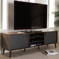 Mid Century Brown And Grey Tv Stand By Baxton Studio
