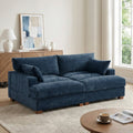 Mid Century Chenille Adjustable Headrest Chaise Lounge Sofa