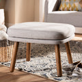 Mid Century Fabric Upholstered Ottoman By Baxton Studio