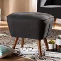 Mid Century Fabric Upholstered Ottoman By Baxton Studio