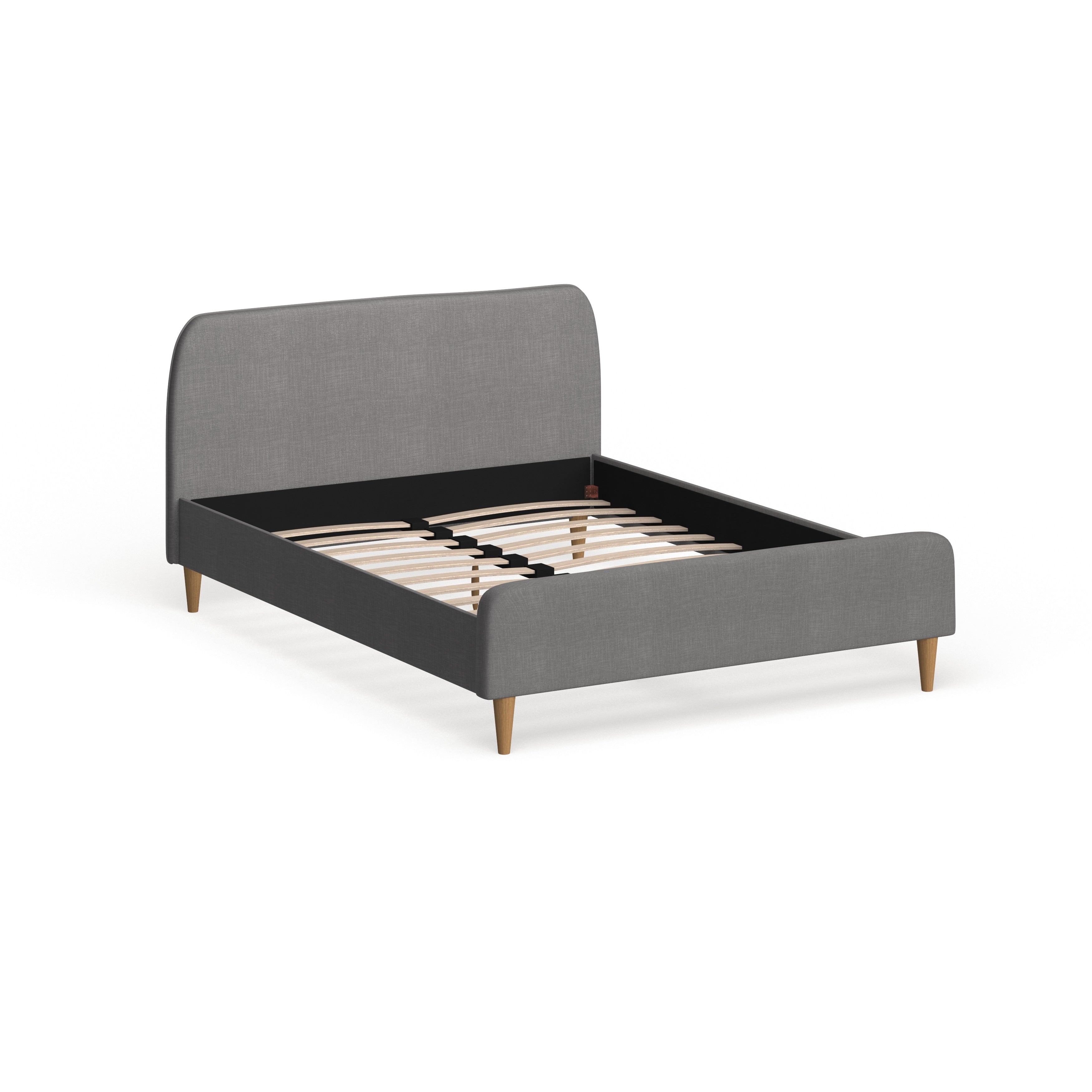 Mid Century Fabric Upholstered Platform Bed By Baxton Studio