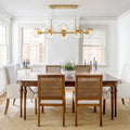 Mid Century Gradient Glass 8 Light Hanging Chandelier For Dining Room 39.4 In
