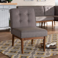 Mid Century Gray Fabric Dining Chair