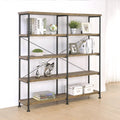 Mid Century Industrial Design Rustic Oak Display Bookcase