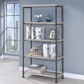 Mid Century Industrial Driftwood Design Home Office Bookcase Display