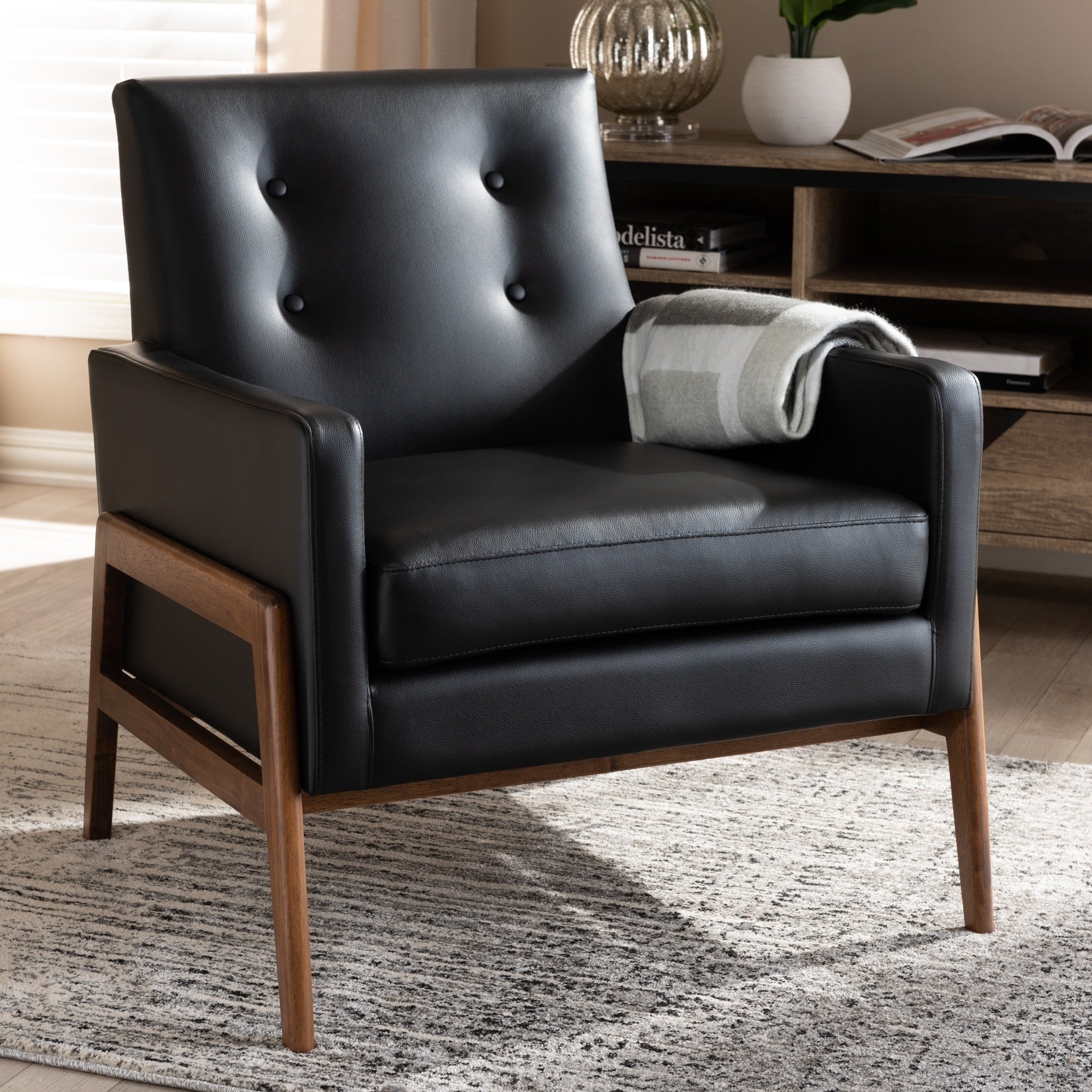 Mid Century Lounge Chair By Baxton Studio