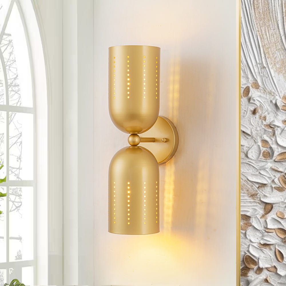 Mid Century Metal Dual Cone Up And Down Vanity Wall Light