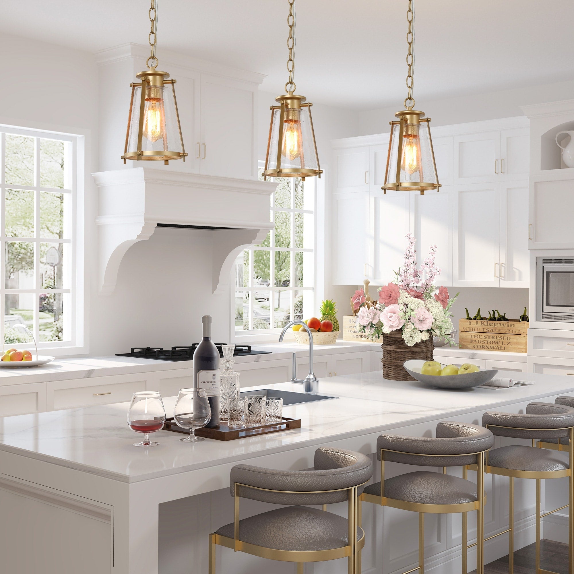 Modern Contemporary Mini Lantern Pendant Lighting Gold Hanging Ceiling Light W 7.5 X H 11