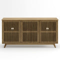 Mid Century Modern 59 Solid Wood Buffet Cabinet With Adjustable Shelf Tv Cabinet For Living Room