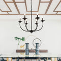 Lnc Black Steel 6 Light Traditional Chandelier