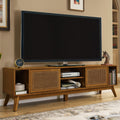 Mid Century Modern 67.9 Tv Stand For Tvs Up To 75 Entertainment Center Cabinet Media Console With Open Shelves