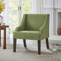 Mid Century Modern Accent Chair Upholstered Fabric Armchair With Solid Wood Legs Lounge Reading Chair For Living Room Bedroom