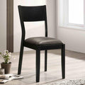 Mid Century Modern Black Finish Sleek Side Chairs Set