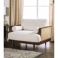 Mid Century Modern Chair Beige Finish 1Pc Tapered Wodden Leg