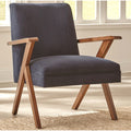 Mid Century Modern Design Dark Blue Living Room Accent Chair 1 Chair