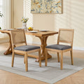 Mid Century Modern Farmhouse Rattan Dining Chairs Set Of 2
