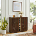Mid Century Modern Fluted Liquor Cabinet With Wine Glass Holder And Wine Rack By Gdfstudio