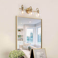 Mid Century Gold Arm 3 Lights Wall Sconce Bathroom Vanity Lighting L22 X W7 X H9